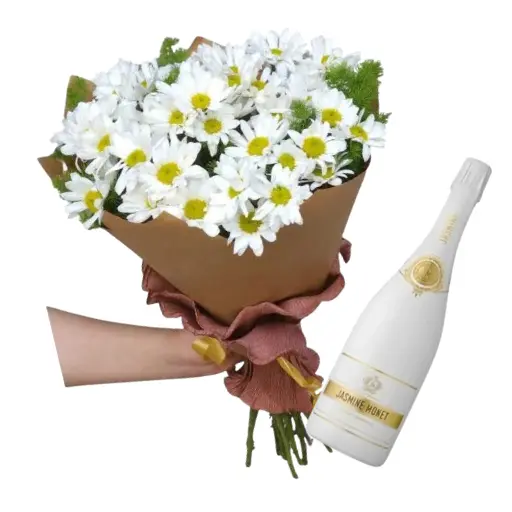 Ramo de flores margaritas blancas con jasmine white blanc